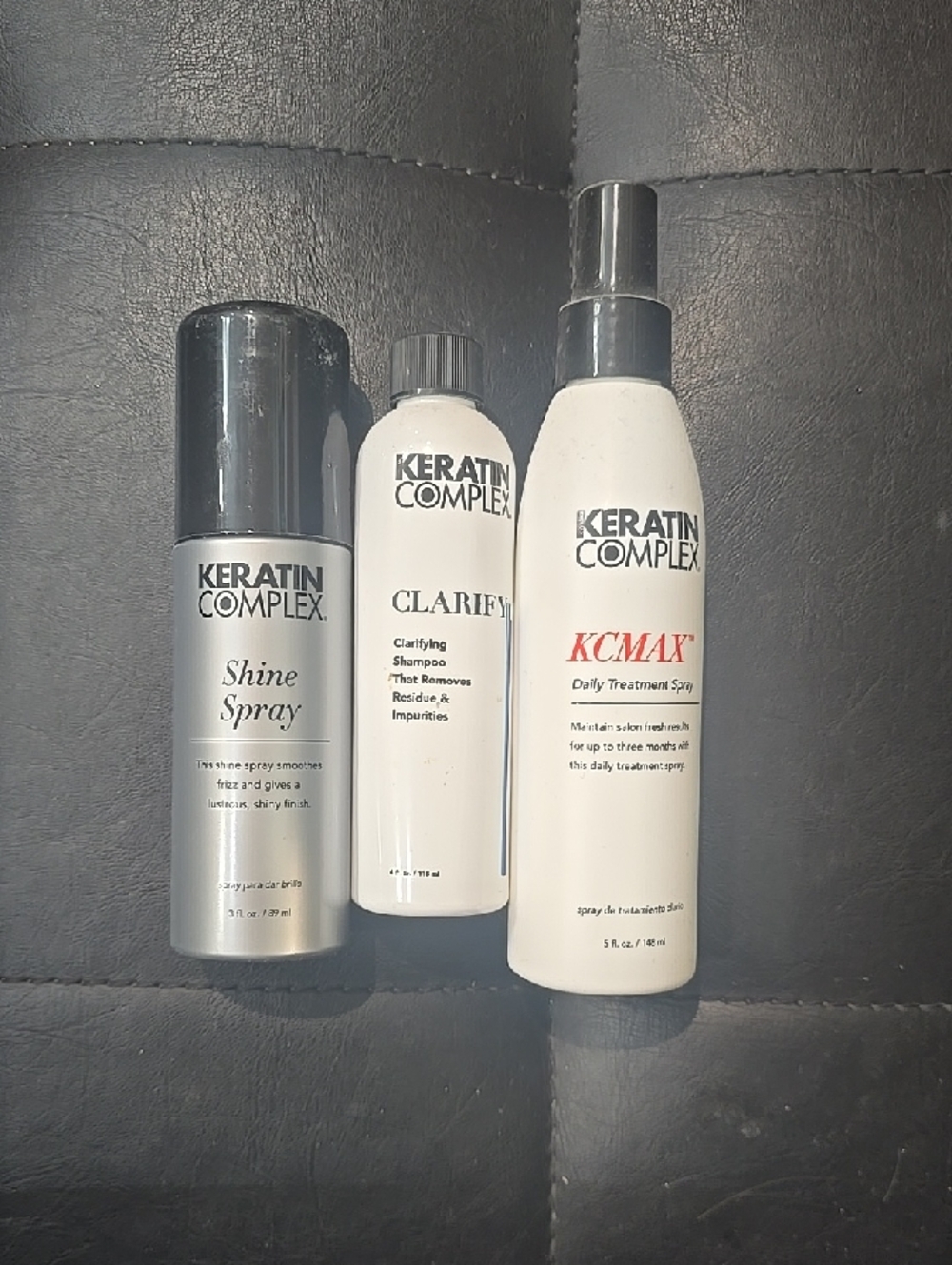 Keratin Complex Hair Care Trio - Silver & White Bottles